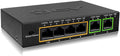 -Tech 6 Port Poe+ Switch (4 Poe+ Ports with 2 Ethernet Uplink and Extend Function) – 60W – 802.3At + 1 High Power Poe Port| Desktop Fanless Design | Sturdy Metal Housing
