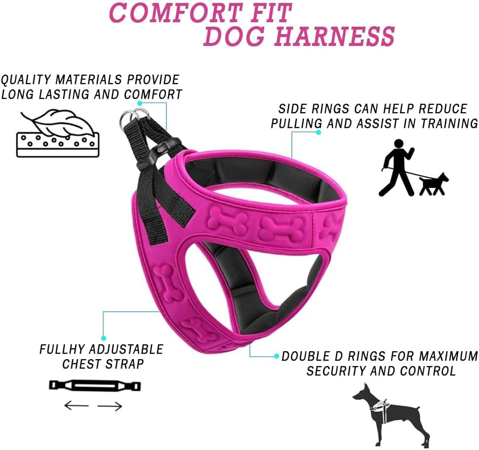 Comfort Fit Dog Harness - Comfortable Puppy Harness & Dog Vest: Adjustable, Soft Padded for Small, Medium Dogs - Easy to Put-On Dog Harness Medium Sized Dog